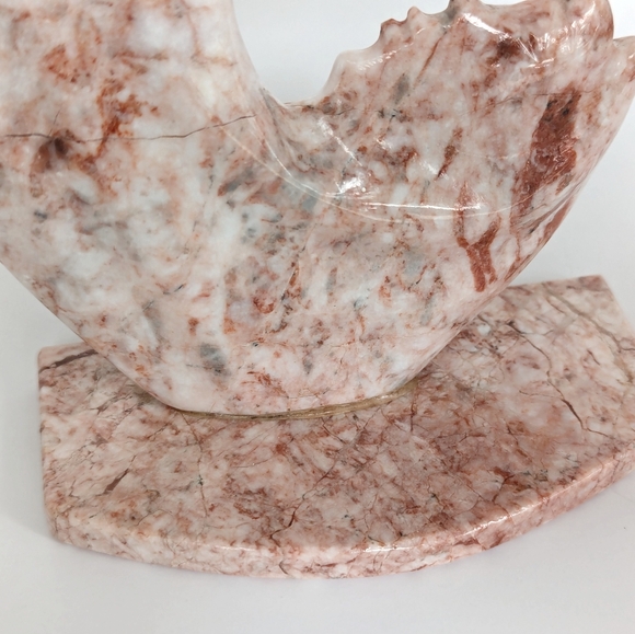 Vintage Carved Pink Marble Stone Mother & Child Statuette Boho Home Decor - Picture 7 of 10